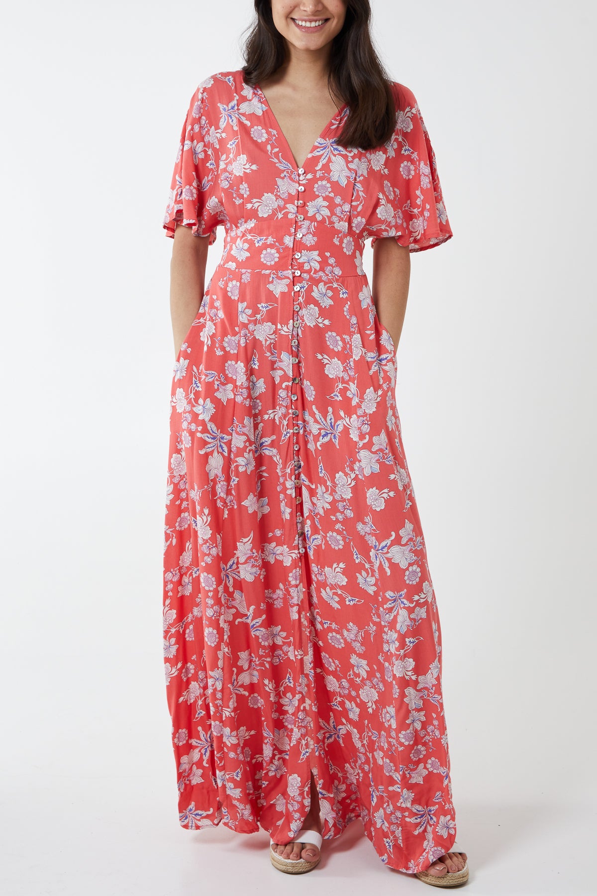 Maxi button through dress clearance