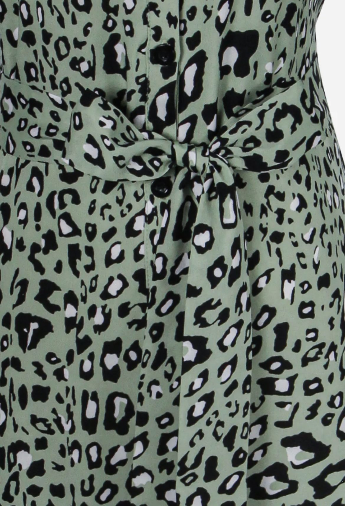Sage Green Scattered Leopard Print Maxi Shirt Dress