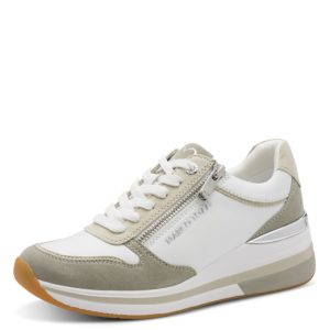 Marco Tozzi wedge trainer with Side Zip and Lace front and removable footbed