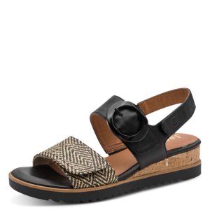 Jana sandal with rip tape adjustment and a small cork effect wedge
