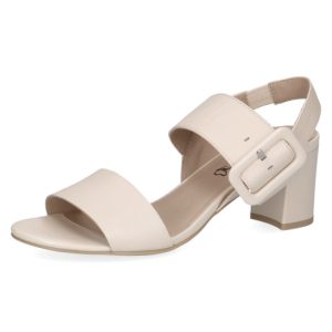 This Caprice 28306 sandal has a leather upper with 2 straps. The ankle strap has an adjustable buckle for a good fit.