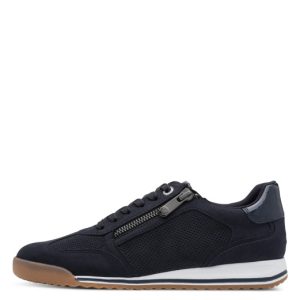 Marco Tozzi trainer with lace front and side zip and a wedge heel
