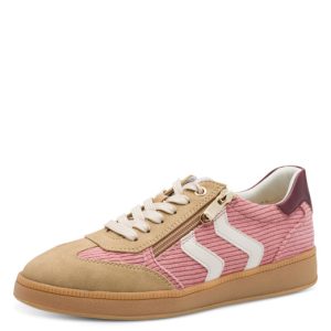Marco Tozzi lace up trainer with working side zip and memory foam footbed