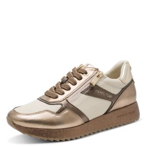 Marco Tozzi wedge trainer with lace up front and side zip