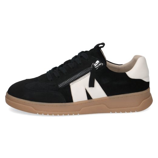 The Caprice trainer is a versatile leather trainer that features both a lace-up front and a functional side zip.