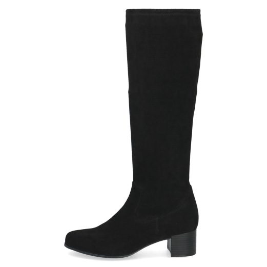 Caprice Faux Suede stretch boot with small block heel