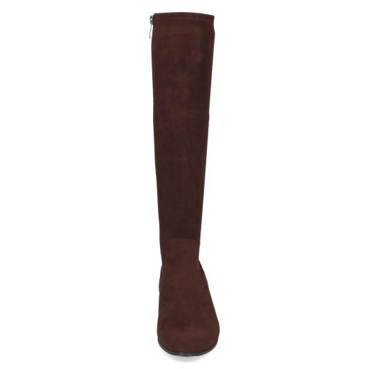 Caprice Faux Suede stretch boot with small block heel