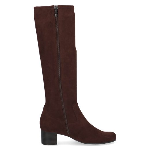 Caprice Faux Suede stretch boot with small block heel