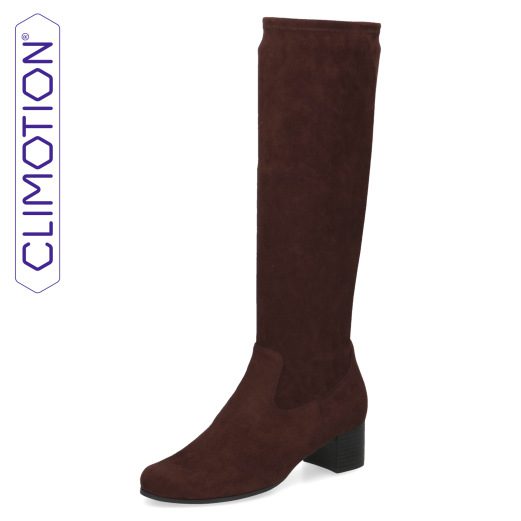 Caprice Faux Suede stretch boot with small block heel