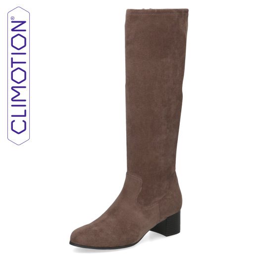 Caprice Faux Suede stretch boot with small block heel