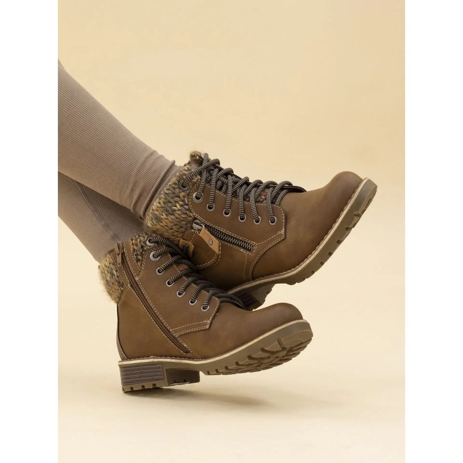 Lunar "Millie" Water Resistant Lace up with side zip Ankle Boot