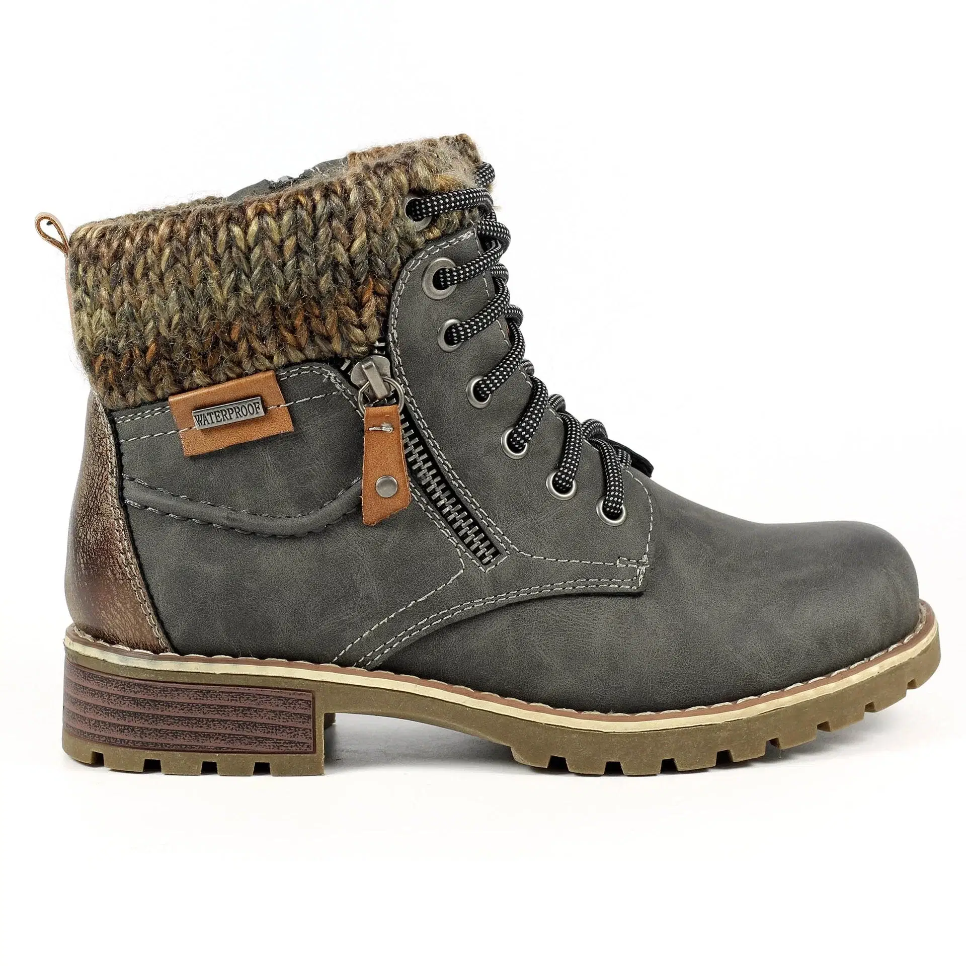Lunar "Millie" Water Resistant Lace up with side zip Ankle Boot