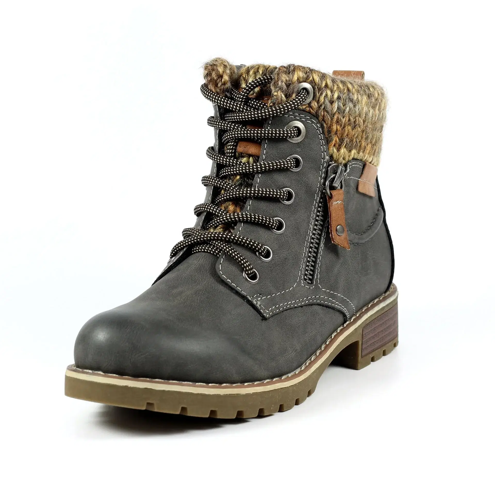 Lunar "Millie" Water Resistant Lace up with side zip Ankle Boot