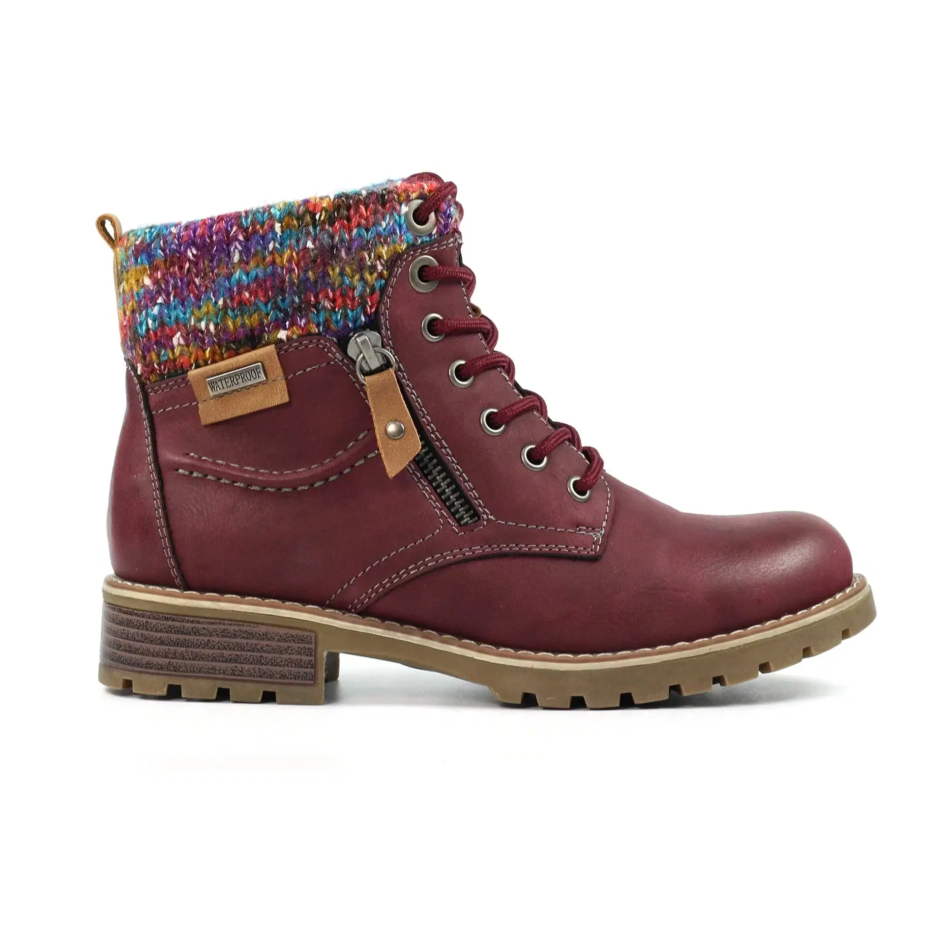 Lunar Faux Leather water resistant ankle boot with lace front and side zip