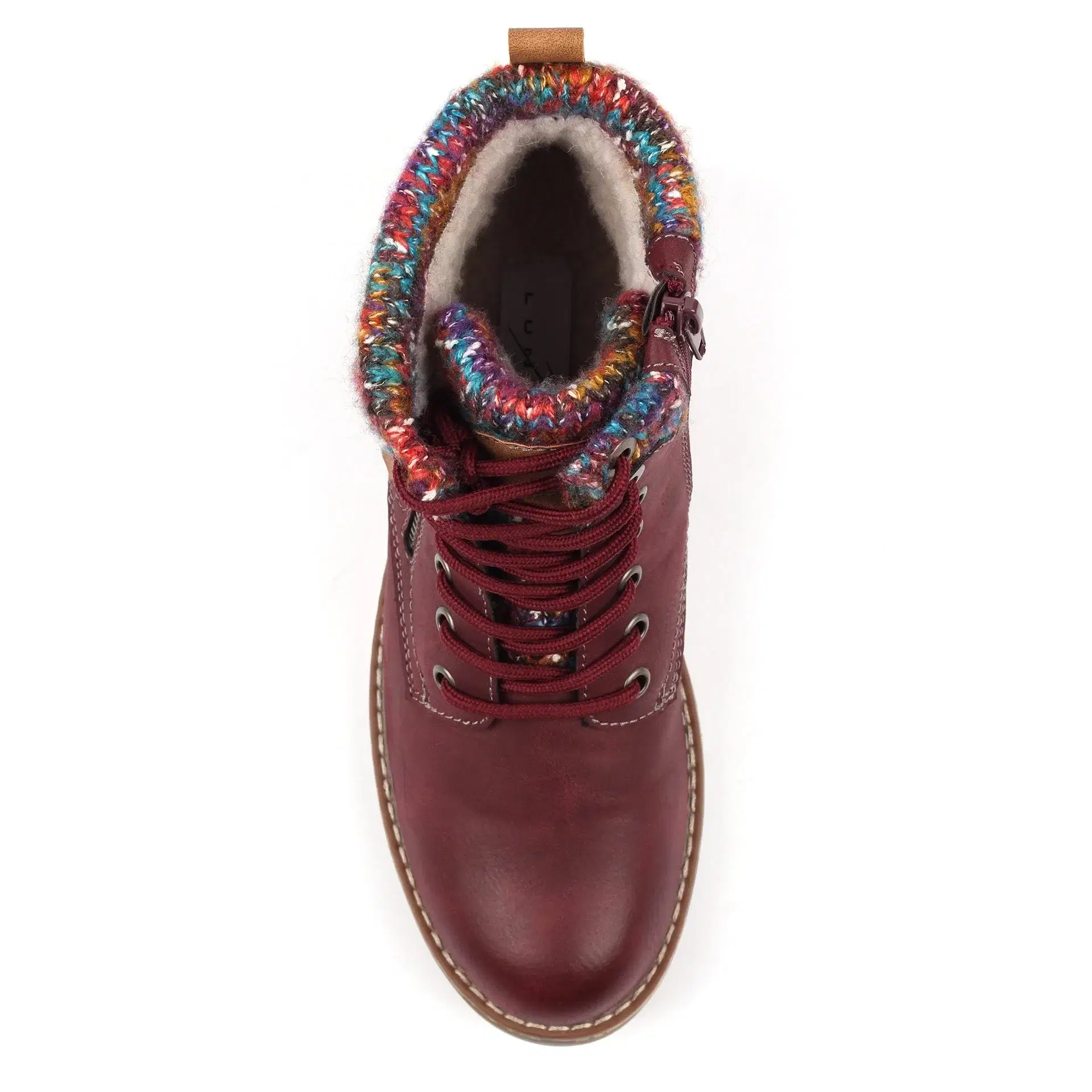 Lunar Faux Leather water resistant ankle boot with lace front and side zip