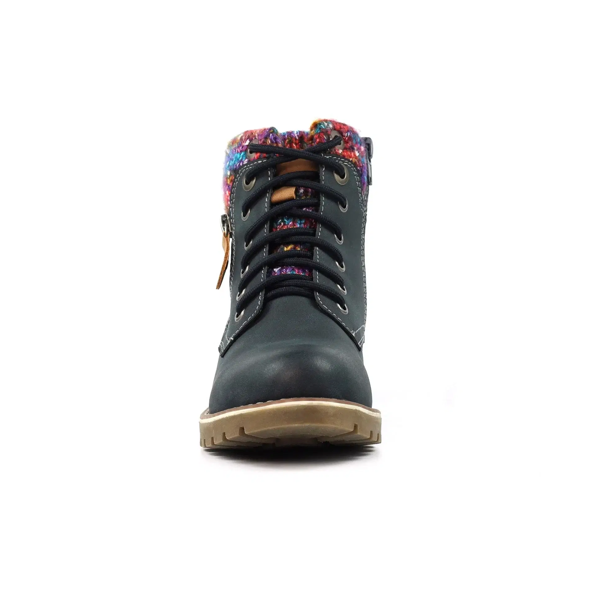 Lunar Faux Leather water resistant ankle boot with lace front and side zip