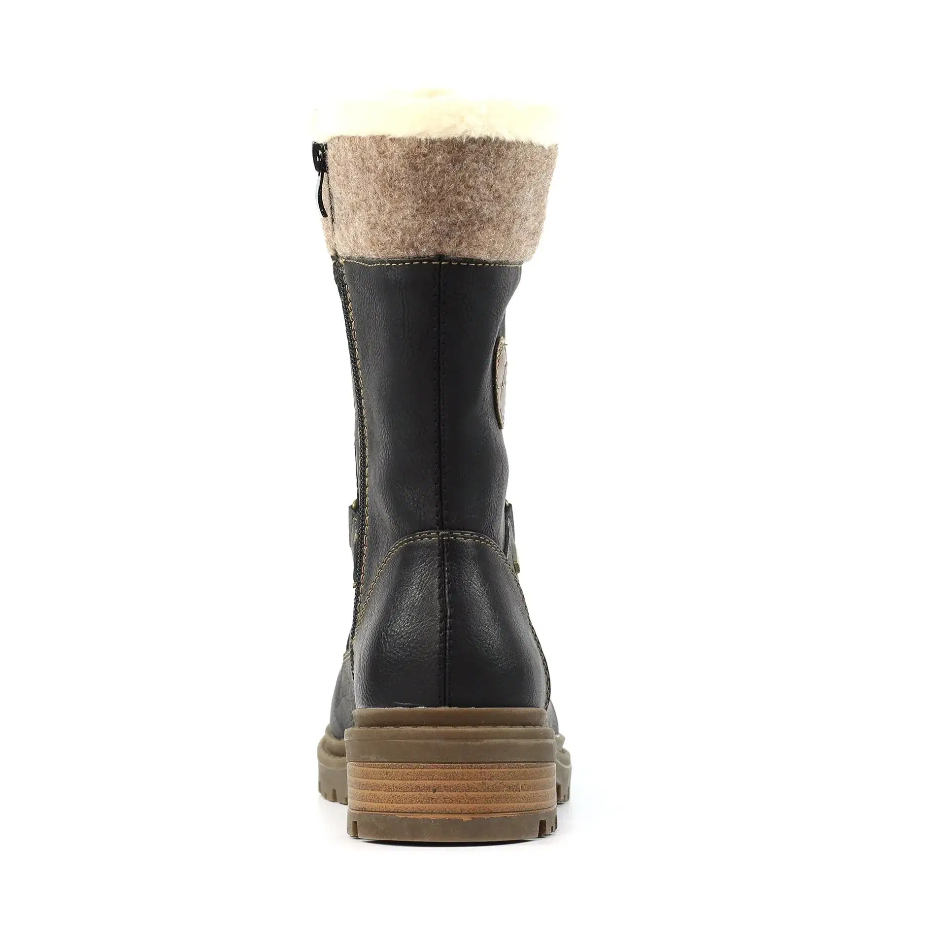 Mid Calf ankle boot with lace front and side zip. Featuring a waterproof upper and dura grip technology perfect for icy weather