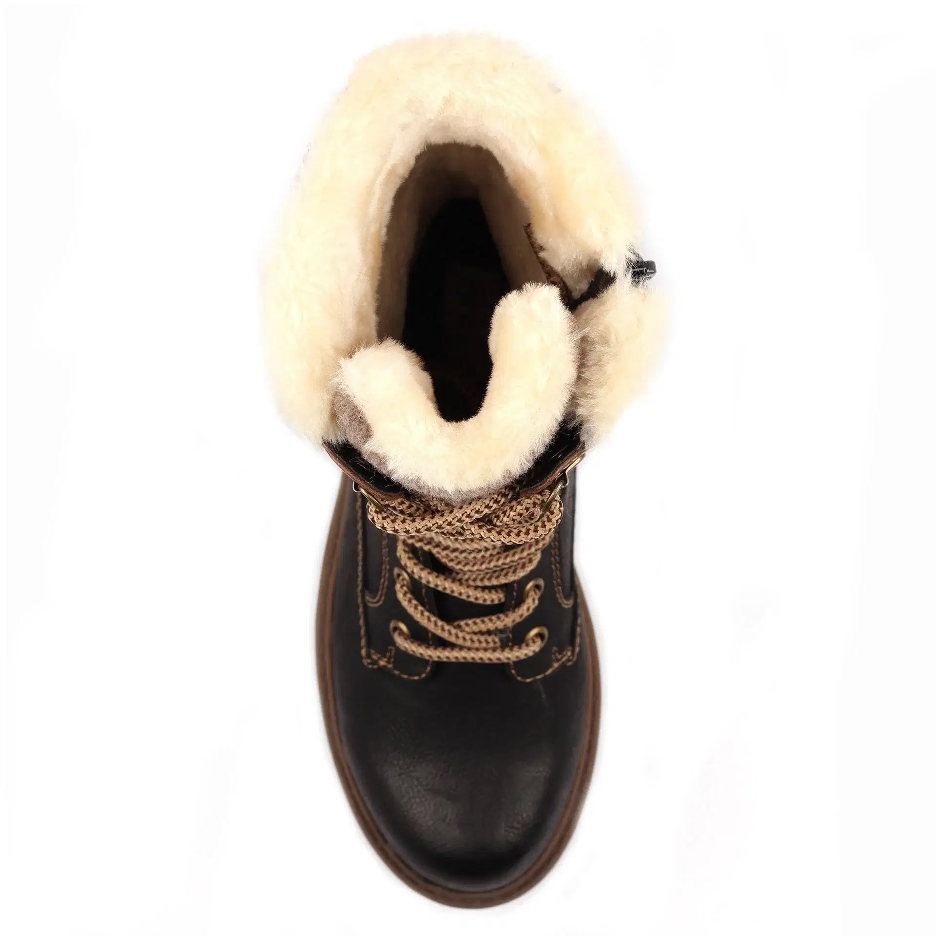 Mid Calf ankle boot with lace front and side zip. Featuring a waterproof upper and dura grip technology perfect for icy weather