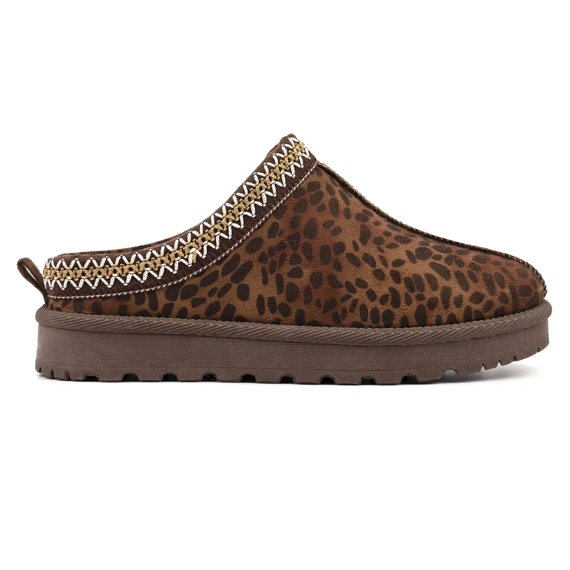 Lunar "Selena" animal print slip on mule with cosy lining