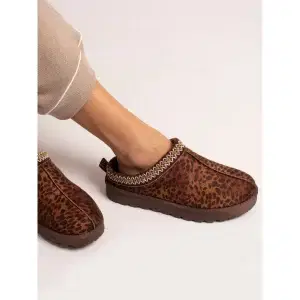 Lunar "Selena" animal print slip on mule with cosy lining