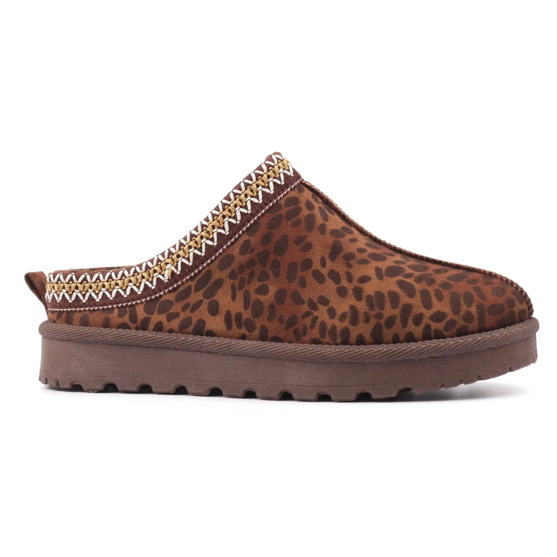 Lunar "Selena" animal print slip on mule with cosy lining