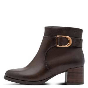 Black Jana Ankle Boot with side zip and block heel