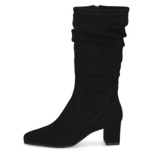 Caprice faux suede mid calf boot with block heel
