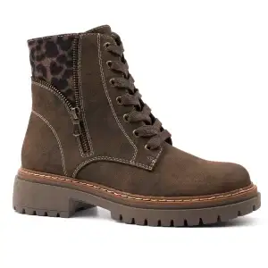 Chunky lace Up with Side Zip Ankle Boot from Lunar