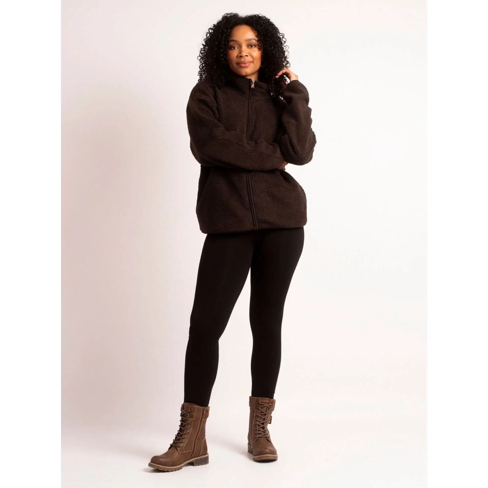 Lunar water resistant "chunky" ankle boot with lace front and side zip