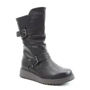 Heavenly Feet Calf Length boot with side zip and adjustable buckles