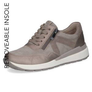 Wide fit Caprice trainer with laces and side zip